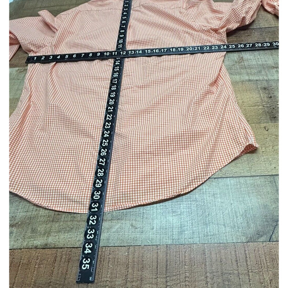 Ralph Lauren Shirt Mens XL Orange Gingham Plaid Custom Fit Long Sleeve - Picture 3 of 8